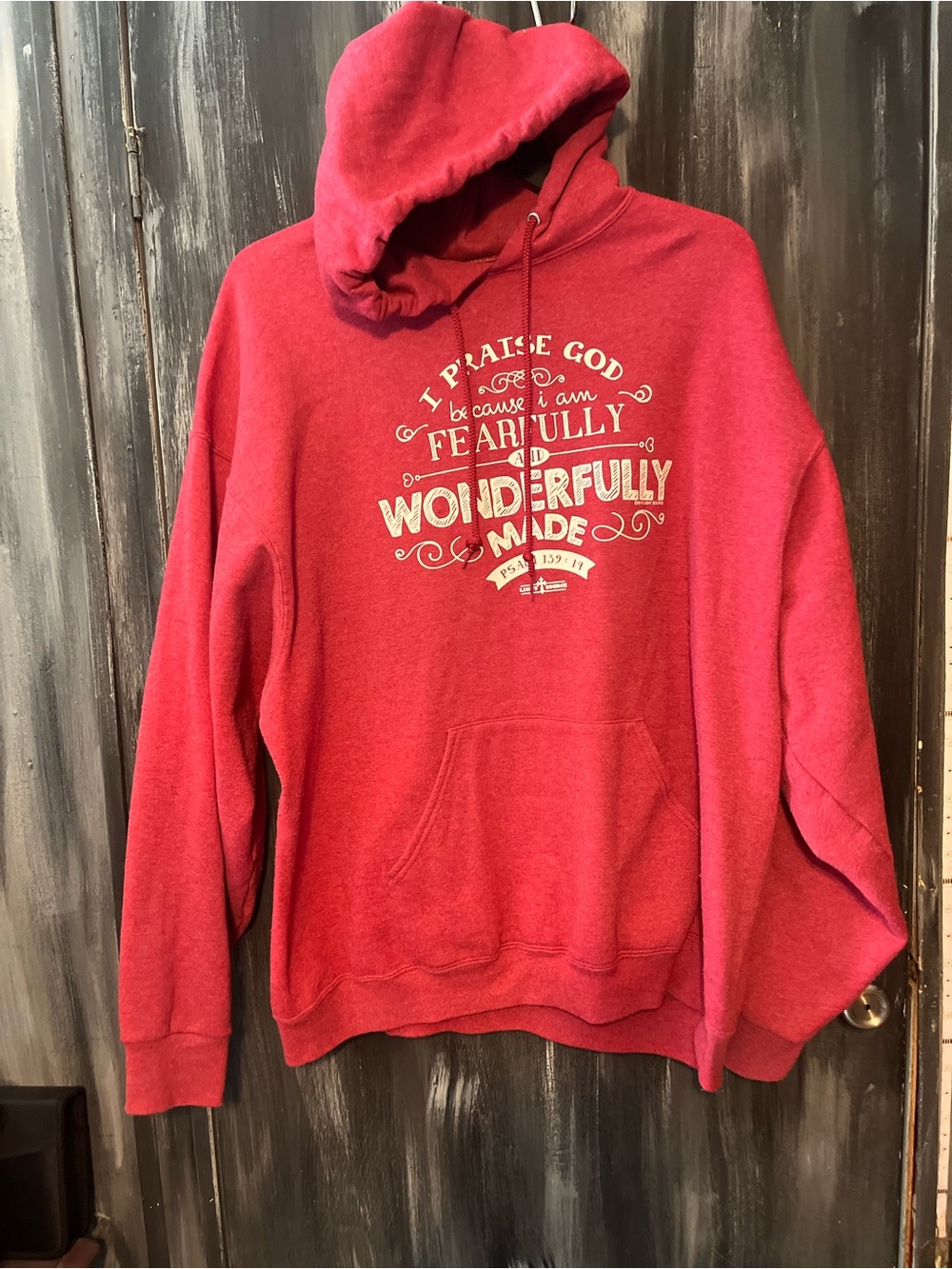 Fearfully & Wonderfully Made Pink Hooded Sweatshirt size 2X